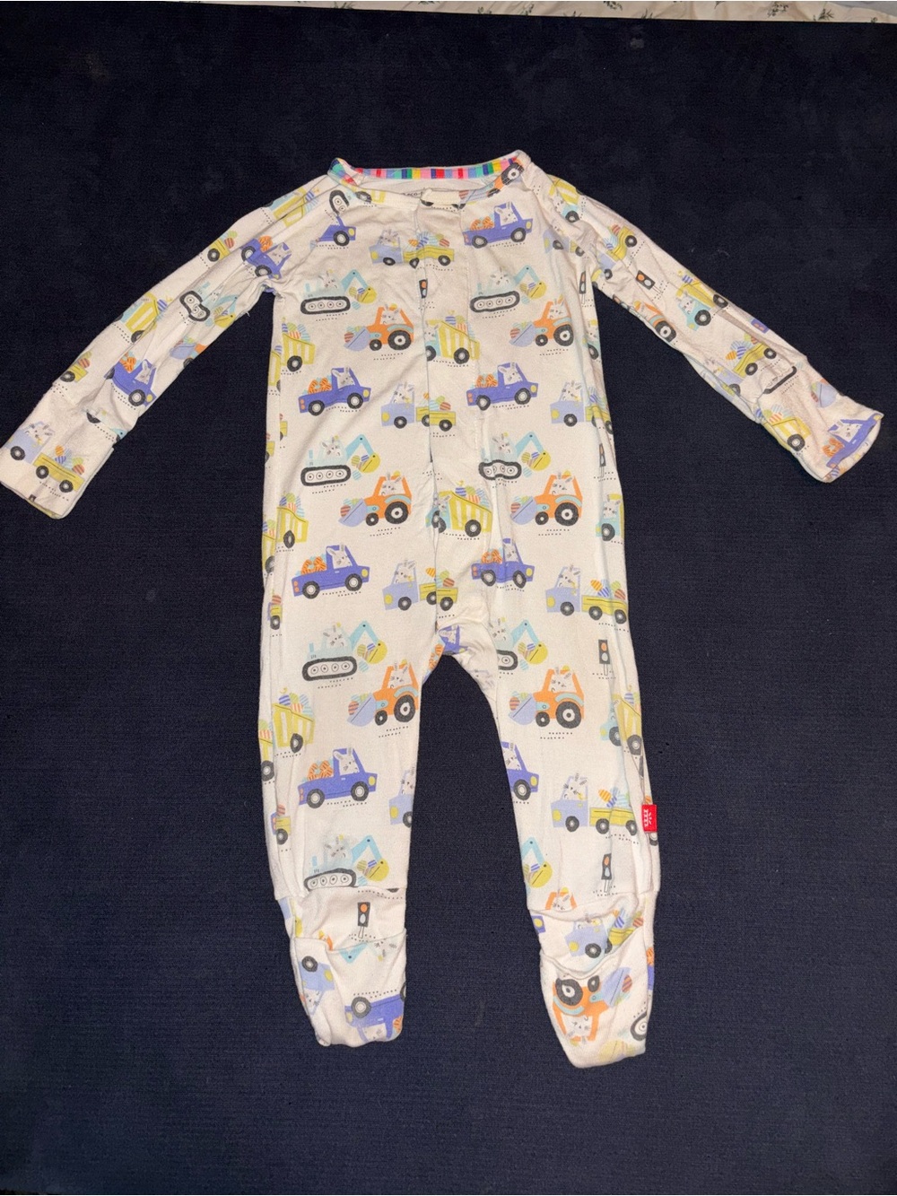 Magnetic me modal bamboo convertible Pajamas Construction Vehicle Print